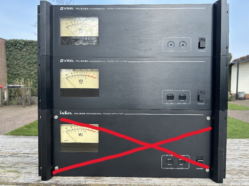Inkel versterkers Mono prima werkend, 2 stuks (100V systeem), 120 watt of meer, Ophalen, Overige merken, Gebruikt