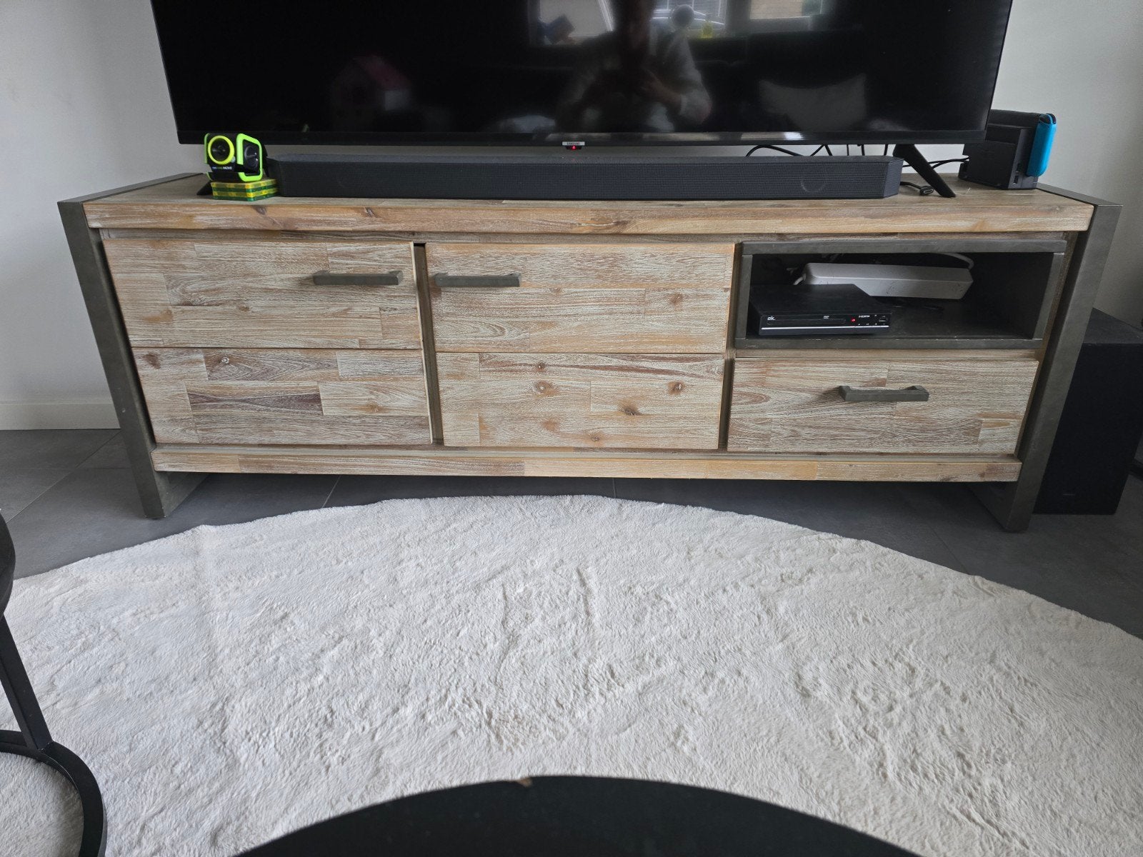 Tv meubel van de Bommel meubelen, Gebruikt, 100 tot 150 cm, Industrieel, Landelijk, Minder dan 100 cm