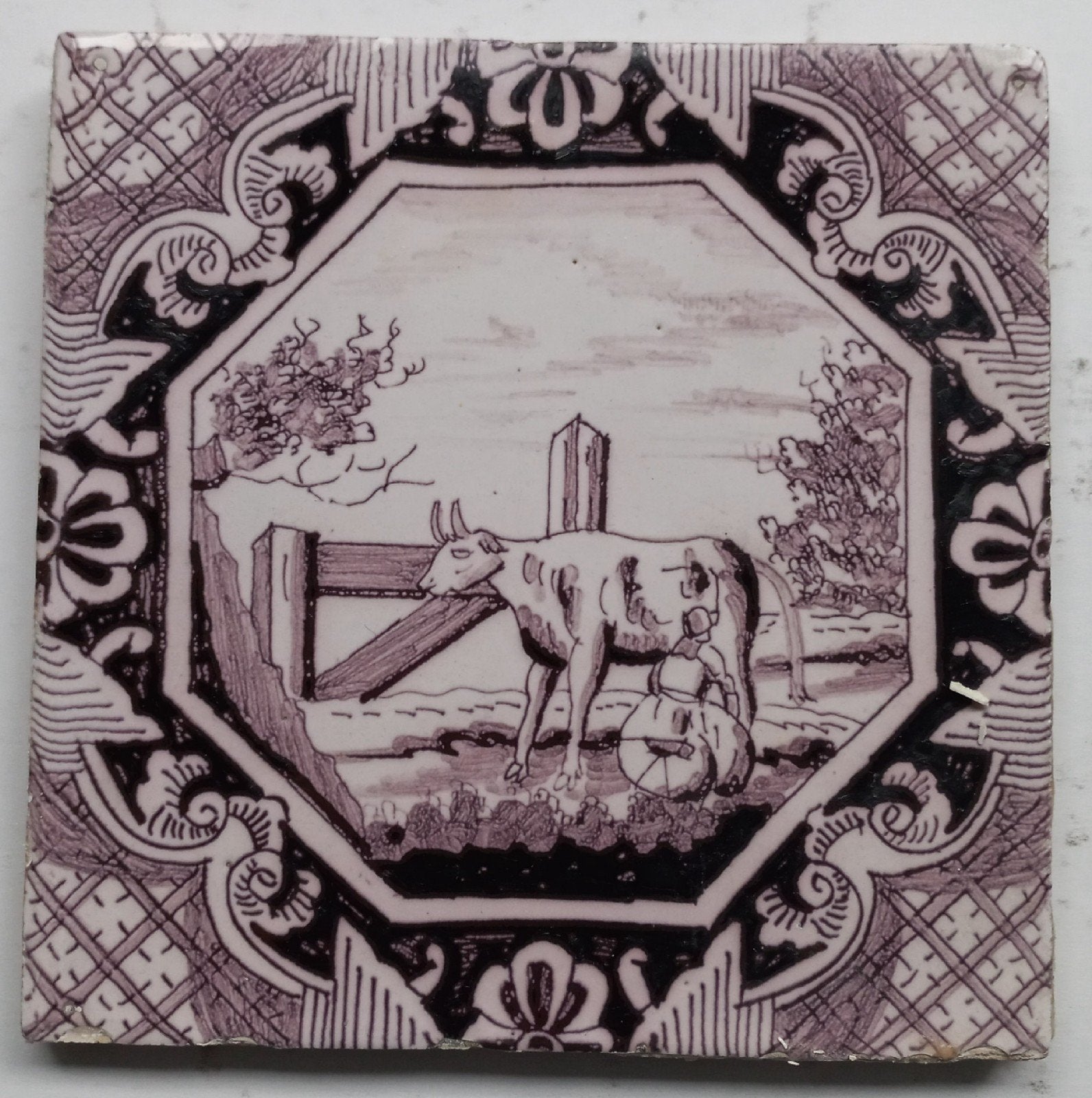 Antieke tegel, Antiek en Kunst, Antiek | Wandborden en Tegels, Ophalen of Verzenden