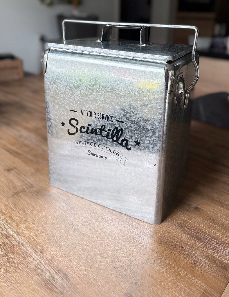 Koelbox, Scintilla Vintage metal Cooler - als nieuw, Ophalen of Verzenden, Zo goed als nieuw, Koelbox, Koelelement