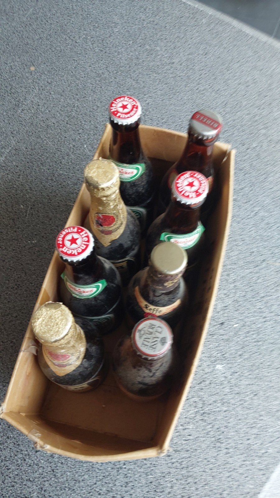 Oude bierflesjes Heineken, Leffe, Alfa, Birell, Classe Royal, Ophalen, Gebruikt, Flesje(s), Heineken