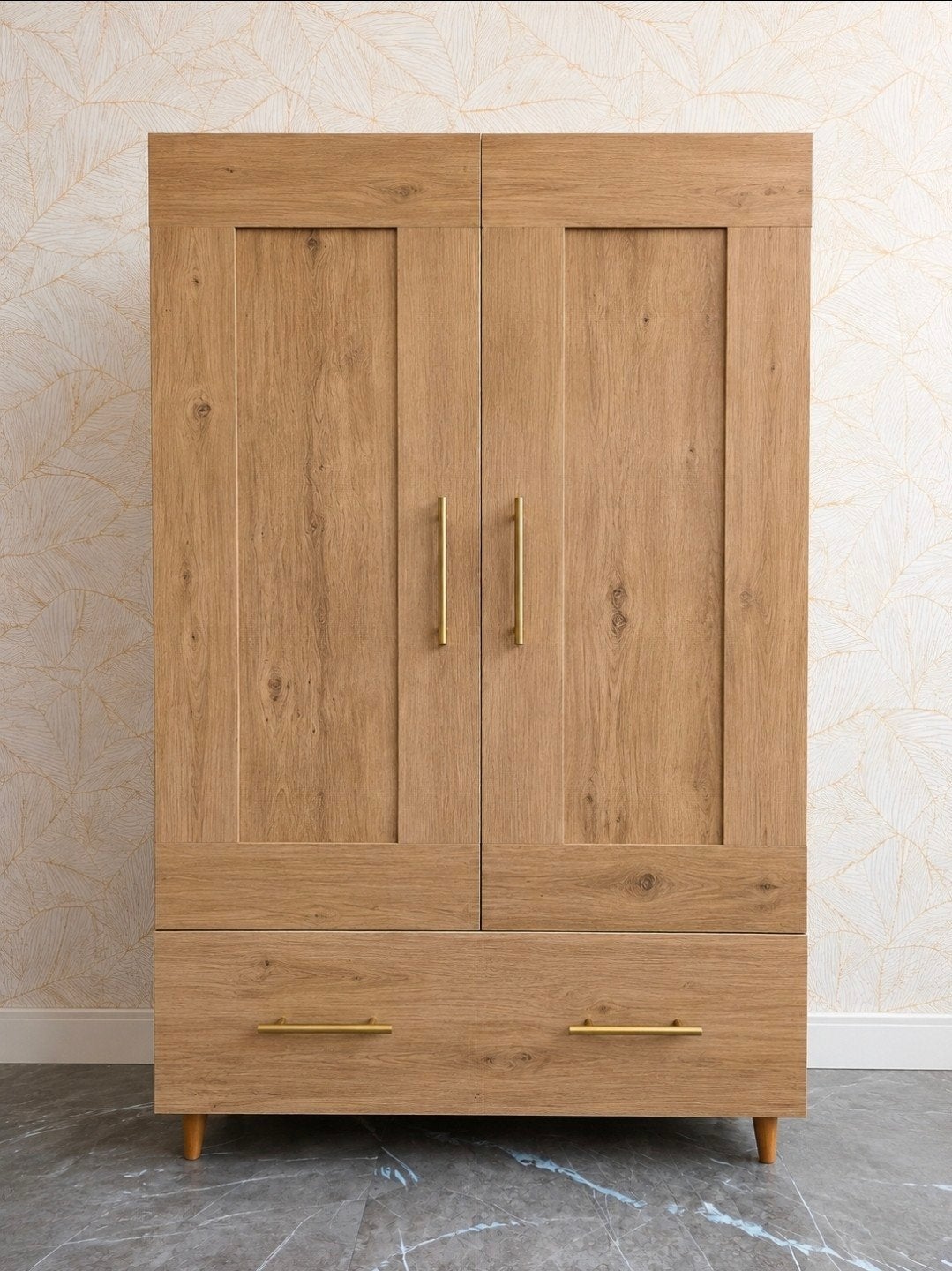 Stijlvolle houten kast met lades en deuren 2x, Ophalen, Modern, Scandinavisch, 50 tot 100 cm, Zo goed als nieuw