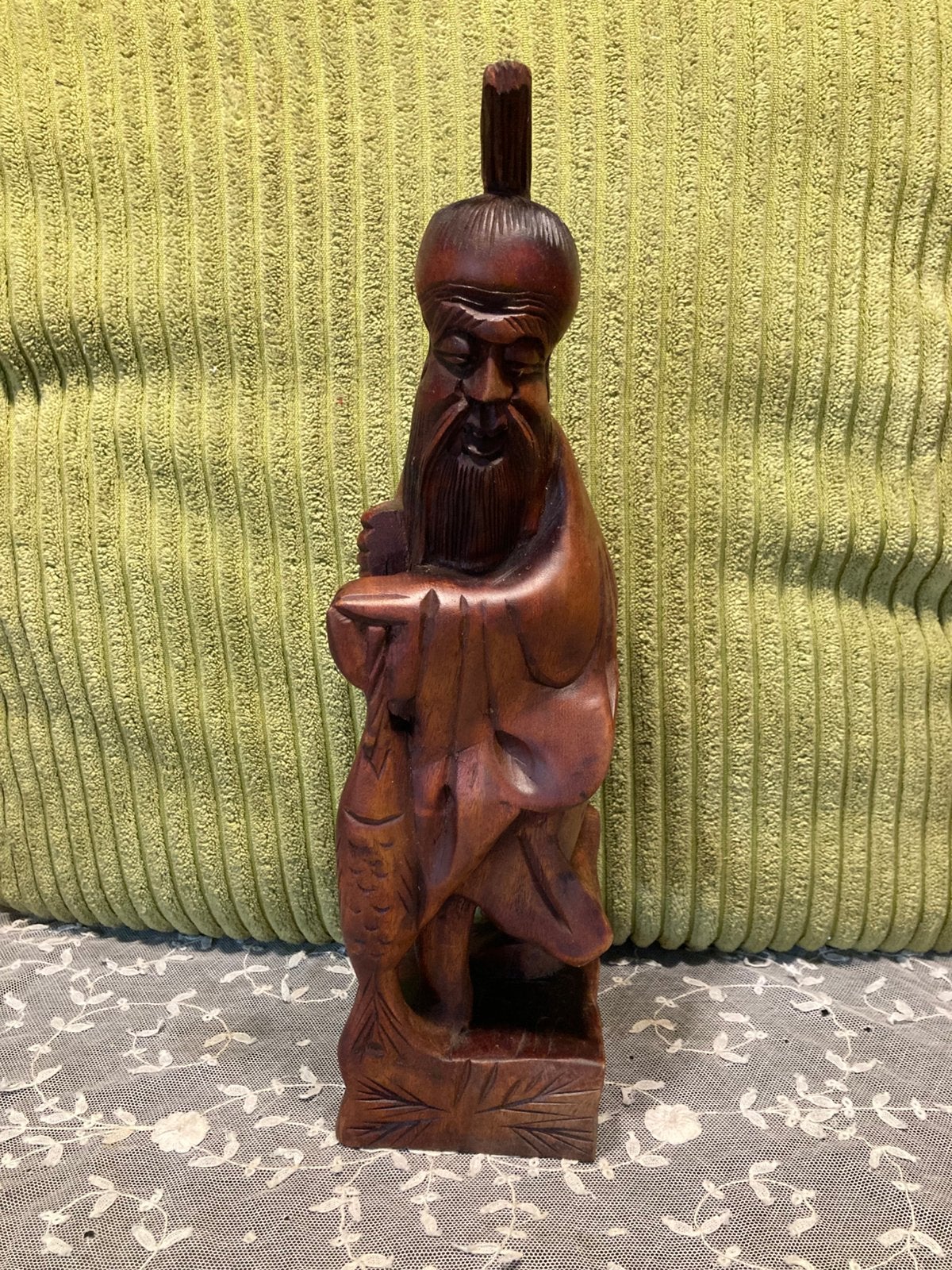 Chinees houten beeldje Shou Lao (040826c), Ophalen of Verzenden, 20 - 50 cm, Beeld, Hout