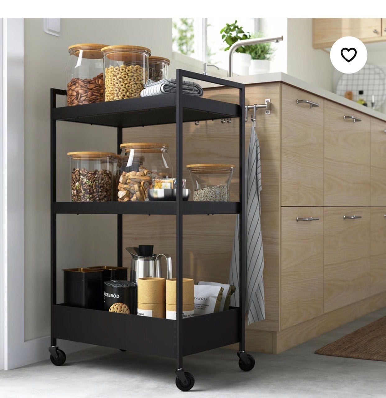 IKEA RÅSKOG Roltafel / Keukentrolley Zwart, Ophalen, Gebruikt