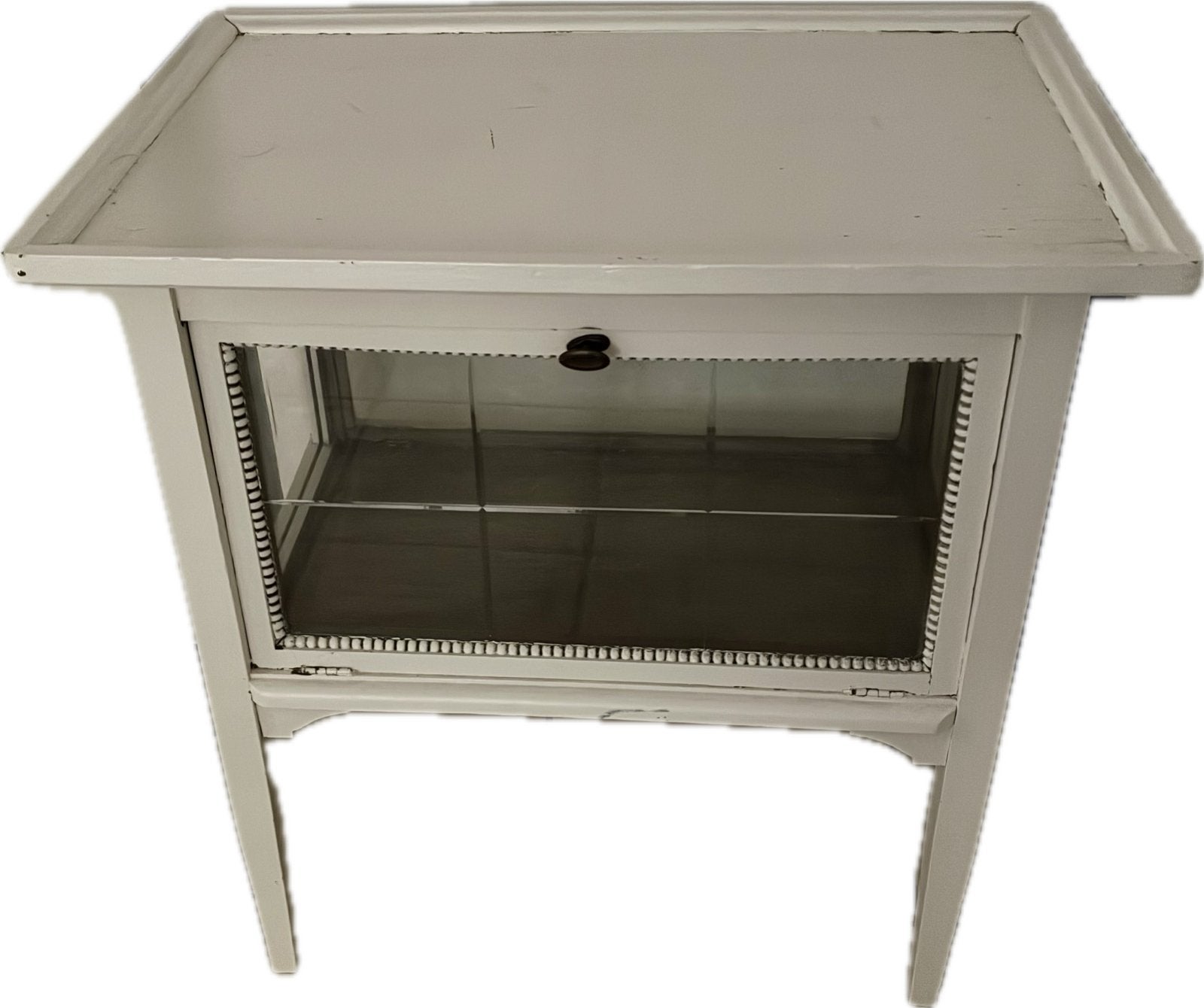 Vintage Theekastje / Bijzettafel met Glazen geslepen deur, Ophalen of Verzenden