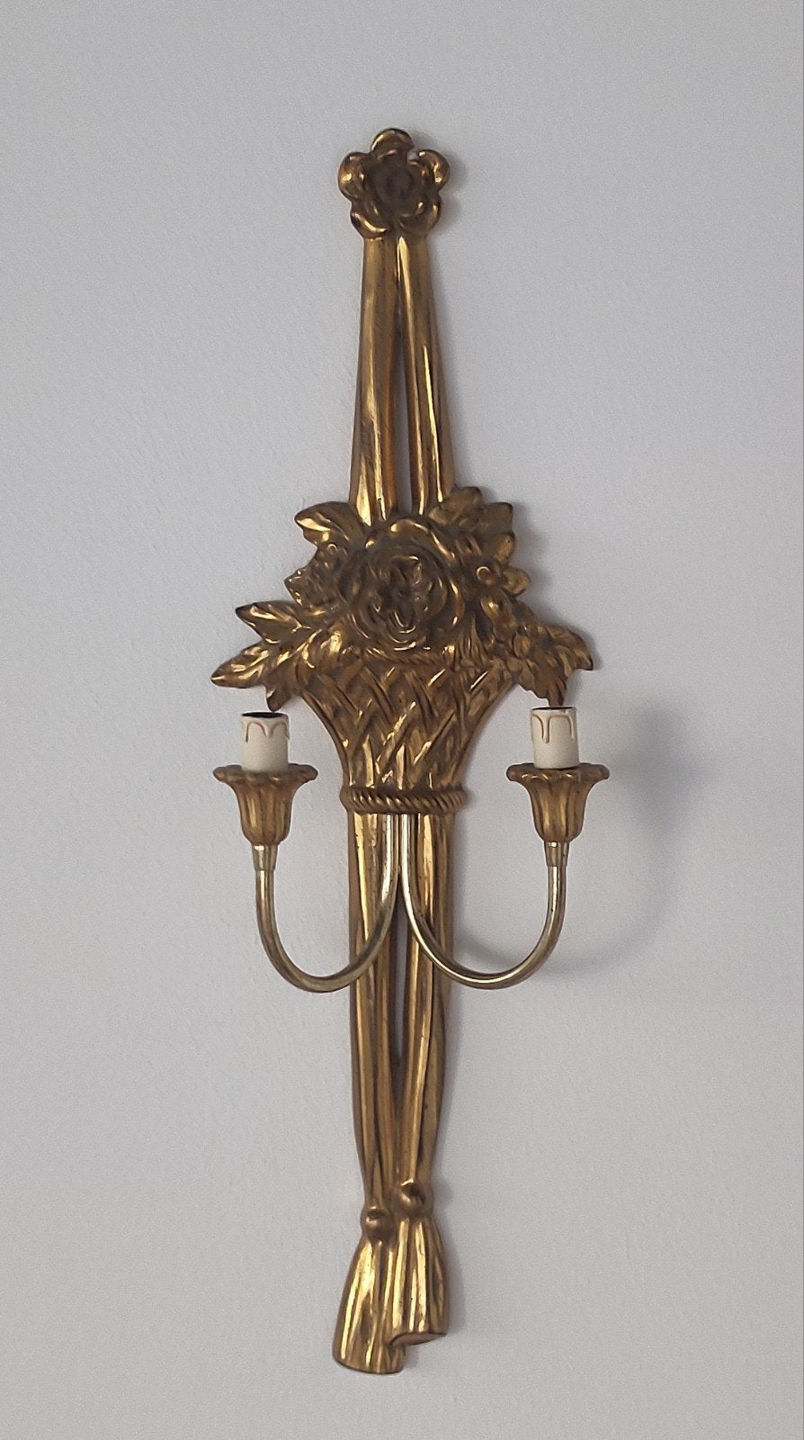 Vintage Deknudt wandlamp goudkleurig lamp De Knudt goud, Ophalen of Verzenden