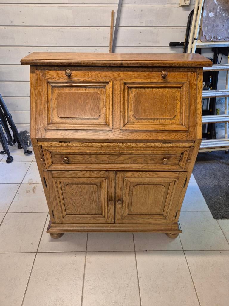 Antiek eikenhouten secretaire / bureau, Antiek en Kunst, Ophalen of Verzenden