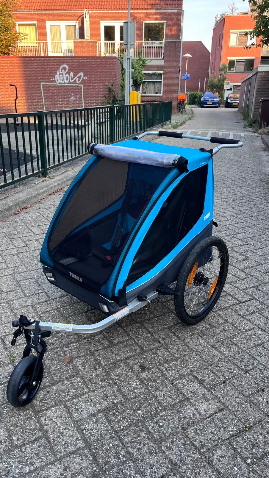 Thule coaster fietskar, Ophalen, Gebruikt, Opvouwbaar, Kinderkar