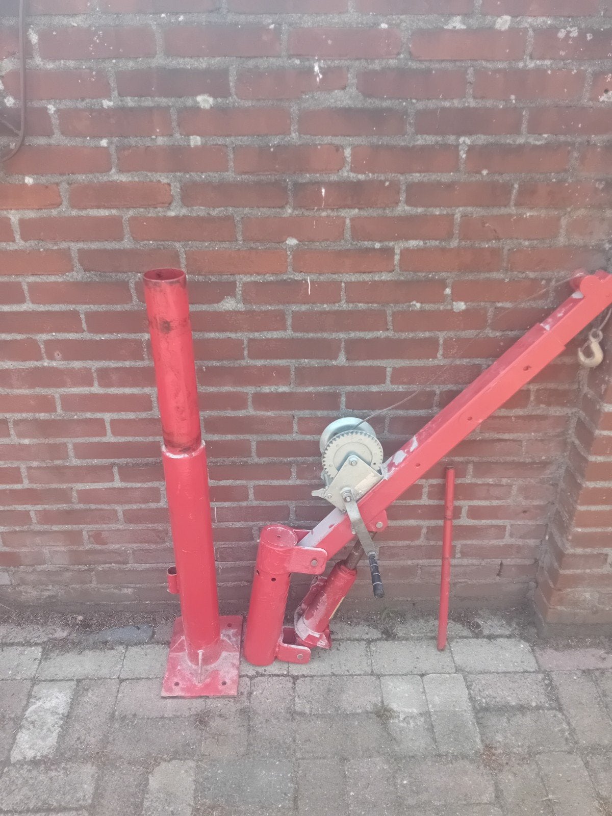 Takel met lier voor op aanhanger, Ophalen, Gebruikt