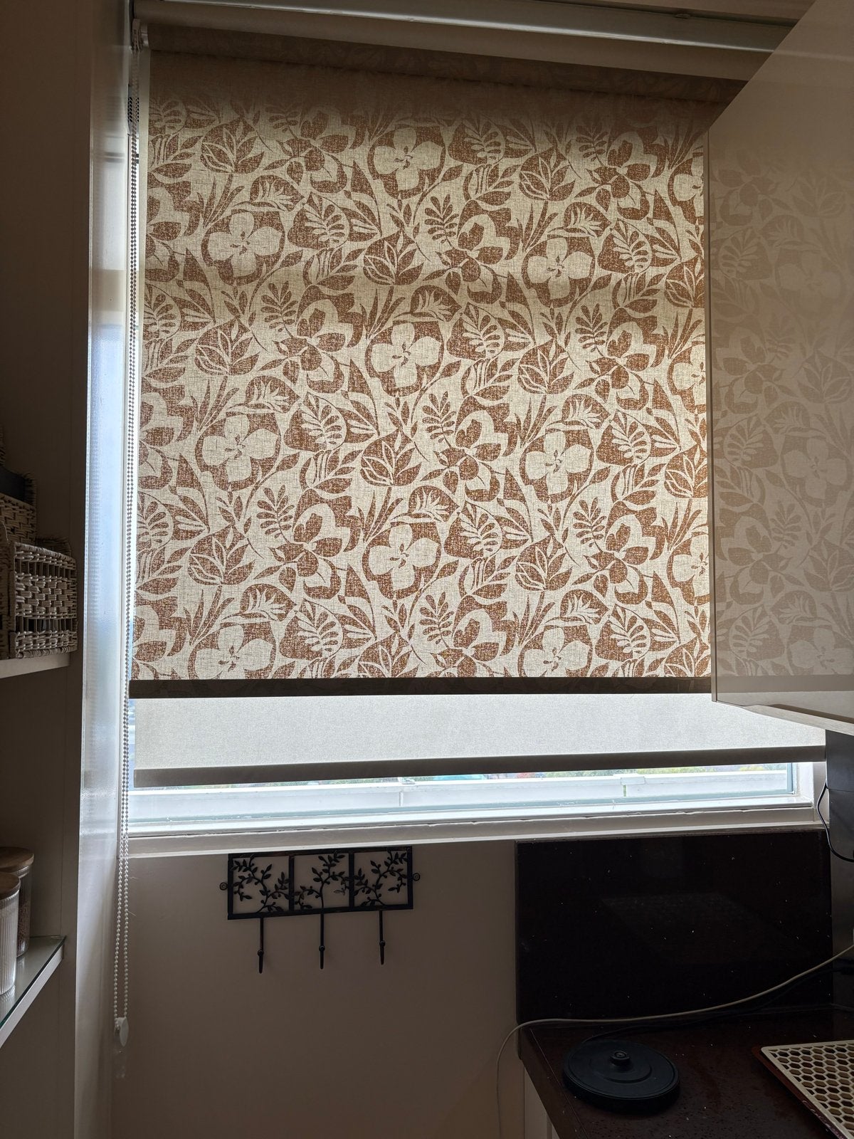 2 Duo rolgordijnen: vitrage en verduisterend, Huis en Inrichting, Gebruikt, Duo rolgordijn, Beige, Ophalen of Verzenden