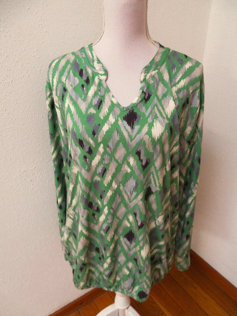 F88 ENJOY shirt groen grijs wit maat XL 46/48, Kleding | Dames, T-shirts, Maat 46/48 (XL) of groter, Enjoy, Ophalen of Verzenden