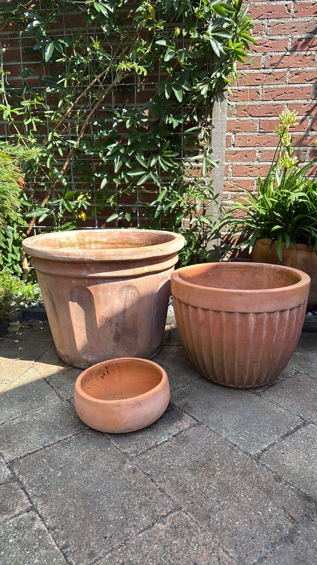 Terracotta potten, Tuin en Terras, Ophalen, Steen, Gebruikt, Rond