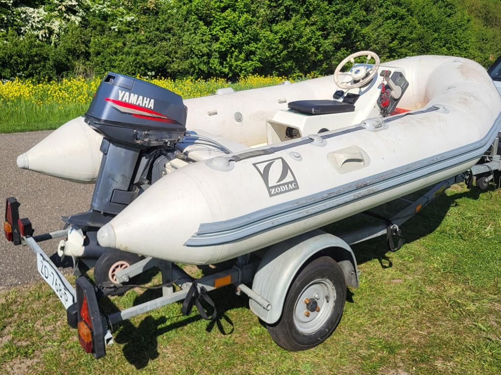 Zodiac YL 340 R RIB met Console, Yamaha 25pk en Pega trailer, Watersport en Boten, Gebruikt, Zodiac, Afdekzeil, Ophalen