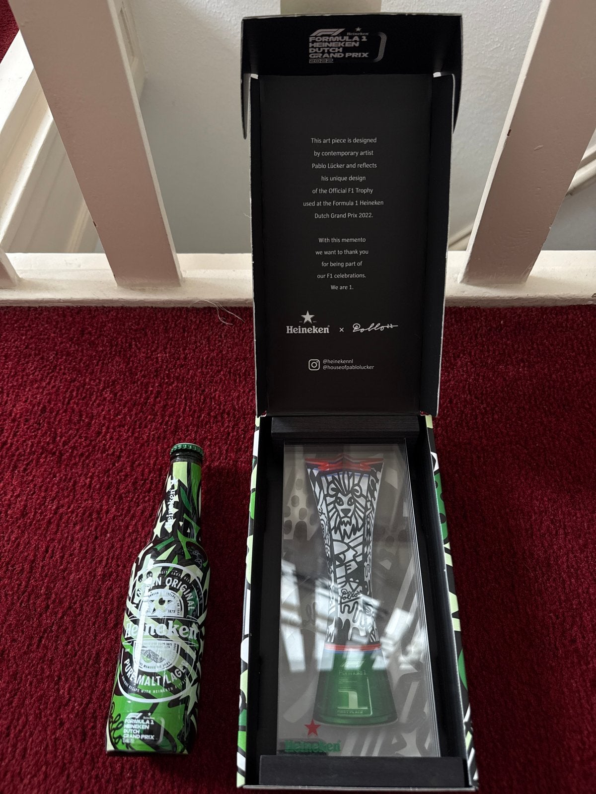 Heineken F1 Dutch Grand Prix Trofee en Flesje - Pablo Lücker, Ophalen of Verzenden, Zo goed als nieuw