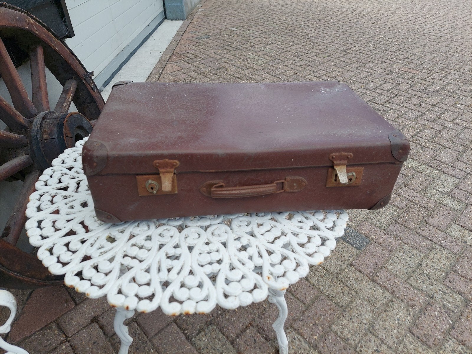 vintage oude koffer retro opberg koffer, Overige materialen, Minder dan 50 cm, Gebruikt, 50 tot 100 cm