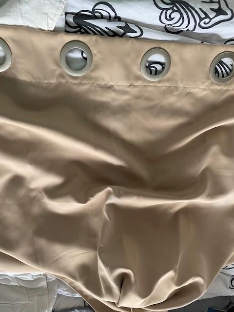 2 gordijnen, 100 tot 150 cm, 200 cm of meer, Beige, Ophalen of Verzenden