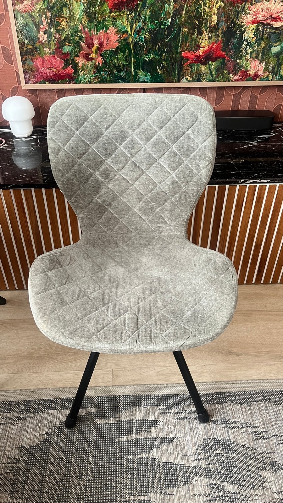 6 Kwantum eetkamerstoelen, Huis en Inrichting, Stoelen, Ophalen, Gebruikt, Vijf, Zes of meer stoelen, Stof