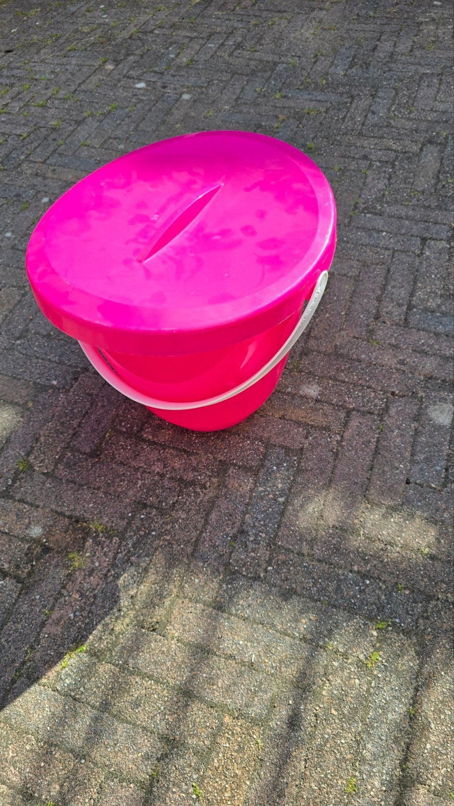 Mooie Luma emmer Luieremmer Neon Roze met Deksel, Ophalen of Verzenden, Gebruikt