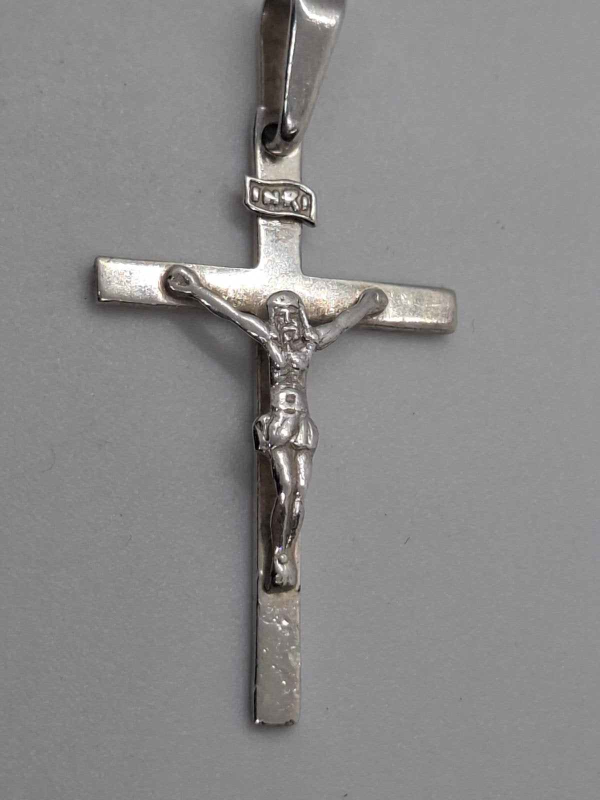 Zilveren Kruisbeeld Kettinghanger 925 - 4 cm, Ophalen of Verzenden, Zilver, Zilver, Kruis of Symbool
