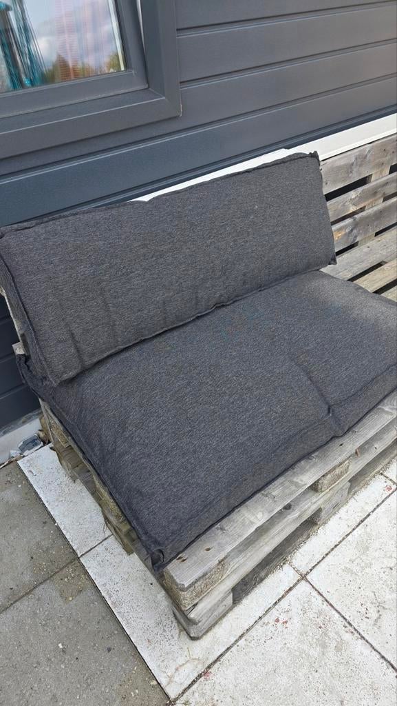 Palletkussen set - Antraciet, Ophalen of Verzenden, Zo goed als nieuw, Grijs, Rechthoekig