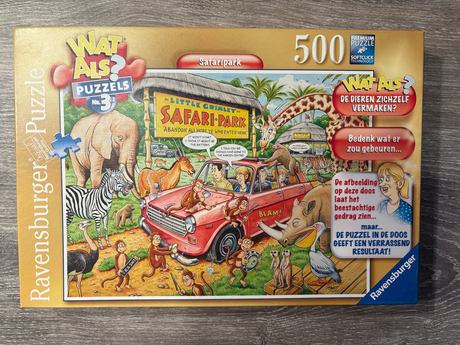 Ravensburger Wat Als? Puzzel Safari Park 500 stukjes, Ophalen of Verzenden, 500 t/m 1500 stukjes, Gebruikt, Legpuzzel