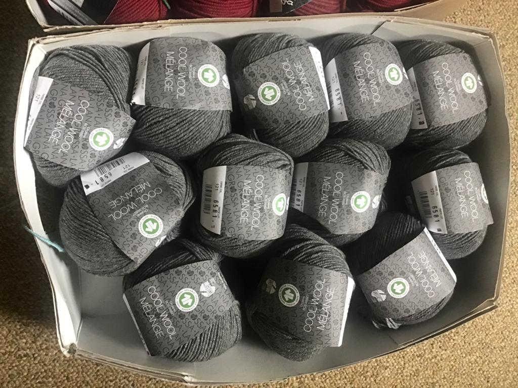 Lana Grossa Cool Wool Melange - 12 bollen grijs garen, Ophalen of Verzenden, Nieuw, Breien of Haken, Wol of Garen