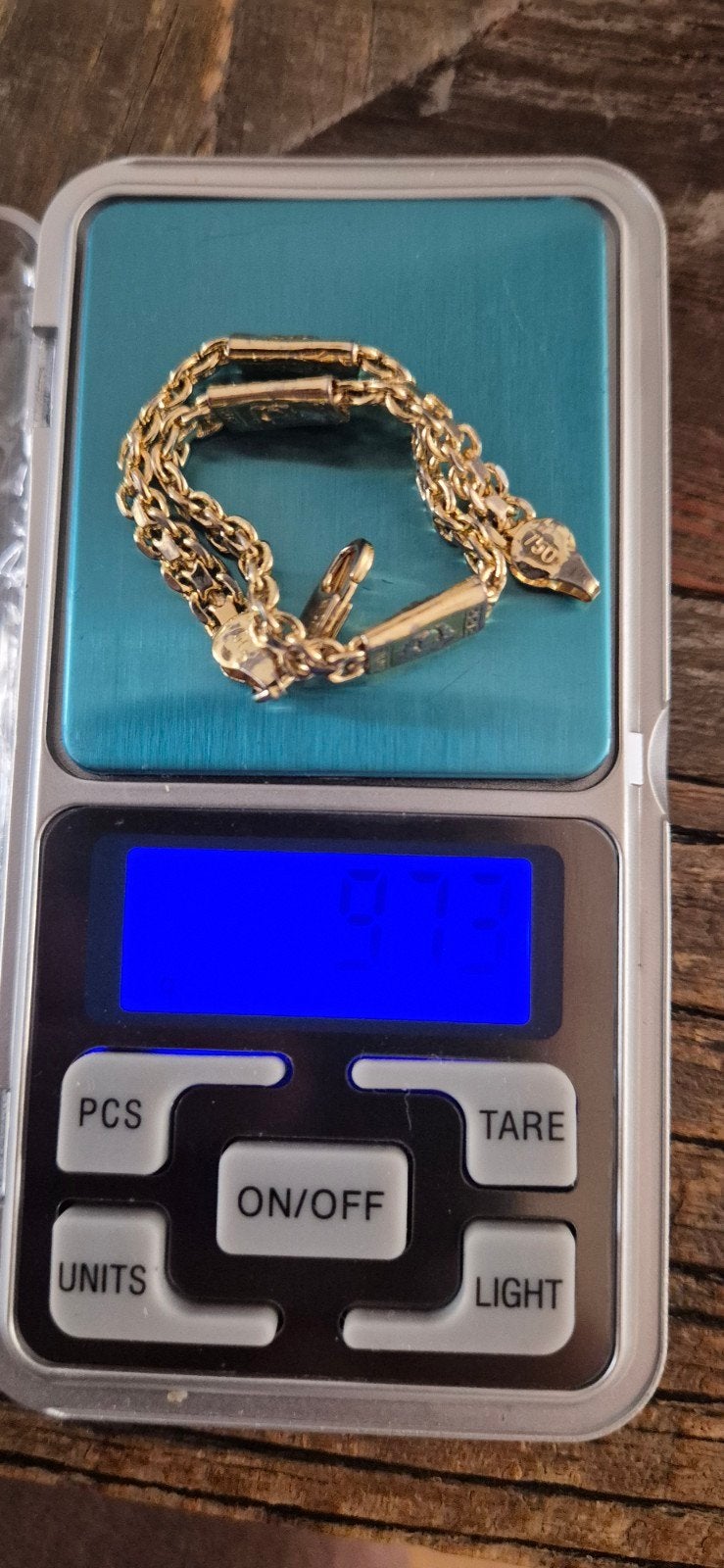 Gouden vintage armband maat keurmerk 750, Ophalen of Verzenden, Zo goed als nieuw, Goud, Goud