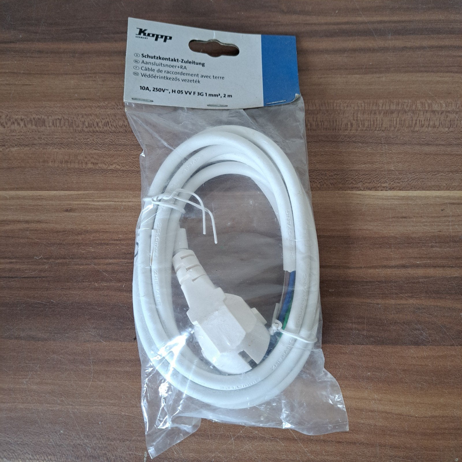 Kopp Schuko aansluitkabel 2m - Nieuw in verpakking, Ophalen of Verzenden, Nieuw, Overige merken, Kabel of Snoer
