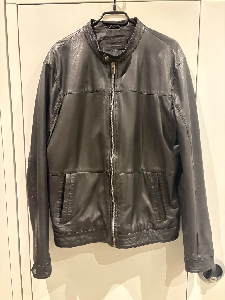 Lederen Jas NIEUW, Kleding | Heren, Ophalen of Verzenden, Nieuw, Maat 52/54 (L), Zwart