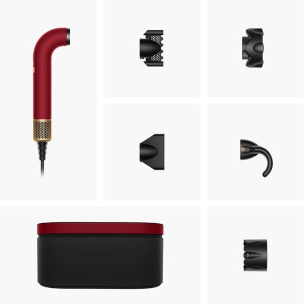 Dyson Supersonic R Straight + Wavy Red Velvet Goud fohn Rood, Dyson, Nieuw, Support@dyson.com, Tetbury Hill
Malmesbury, Wiltshire SN16 0RP
United Kingdom