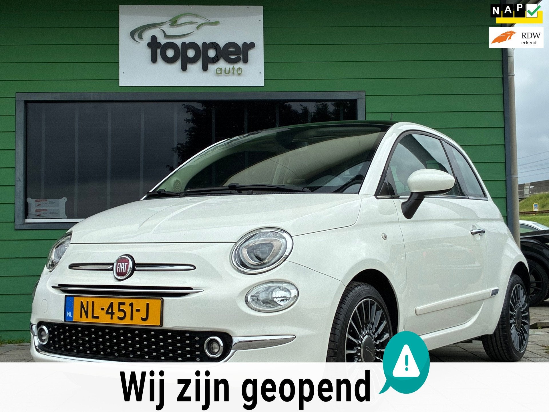 Fiat 500 0.9 TwinAir Turbo Lounge|Panoramadak|Navigatie|Crui, Voorwielaandrijving, Gebruikt, Origineel Nederlands, Bedrijf