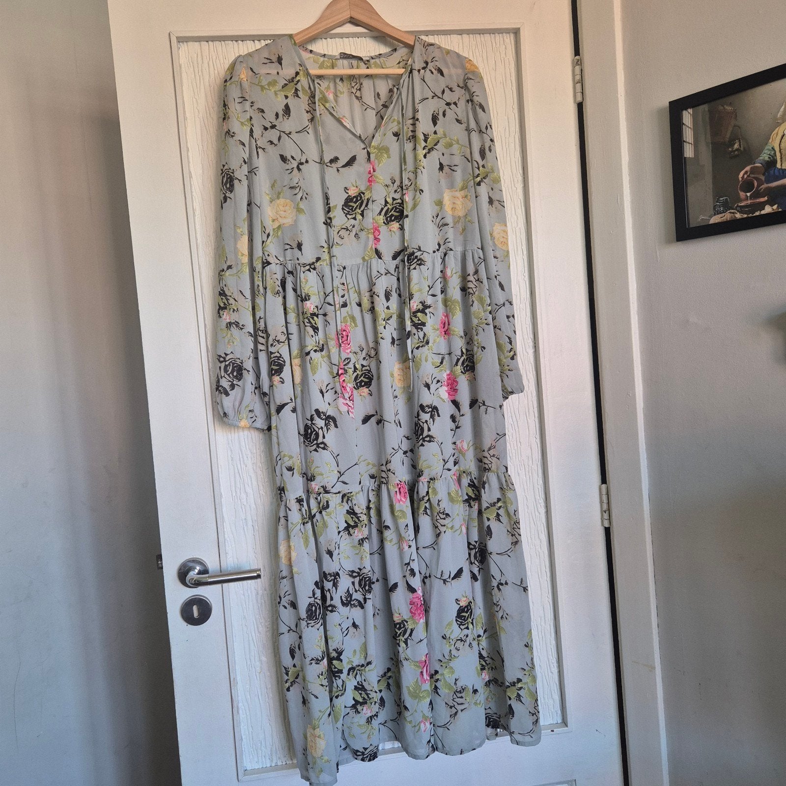 Prachtige Only Maxi-Jurk met Bloemenprint & Onderjurk, Maat 38/40 (M), Only, Blauw, Ophalen of Verzenden