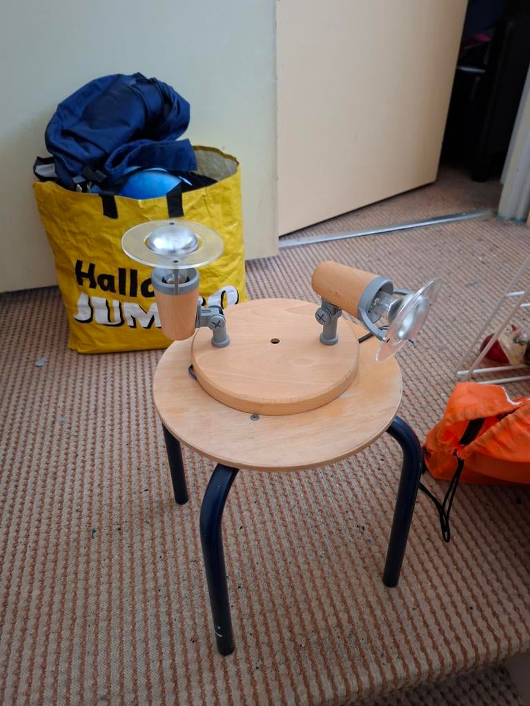 Plafondlamp, Ophalen, Zo goed als nieuw, Hout
