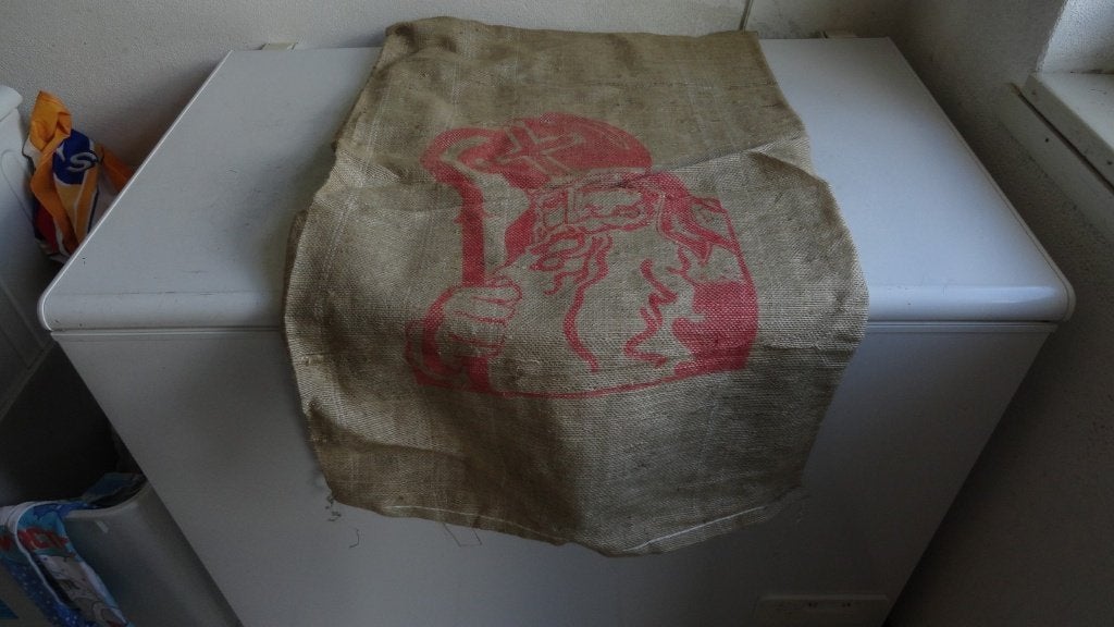 Sinterklaaszak, jute en kunststof ouderwets, Diversen, Sinterklaas, Ophalen of Verzenden, Zo goed als nieuw