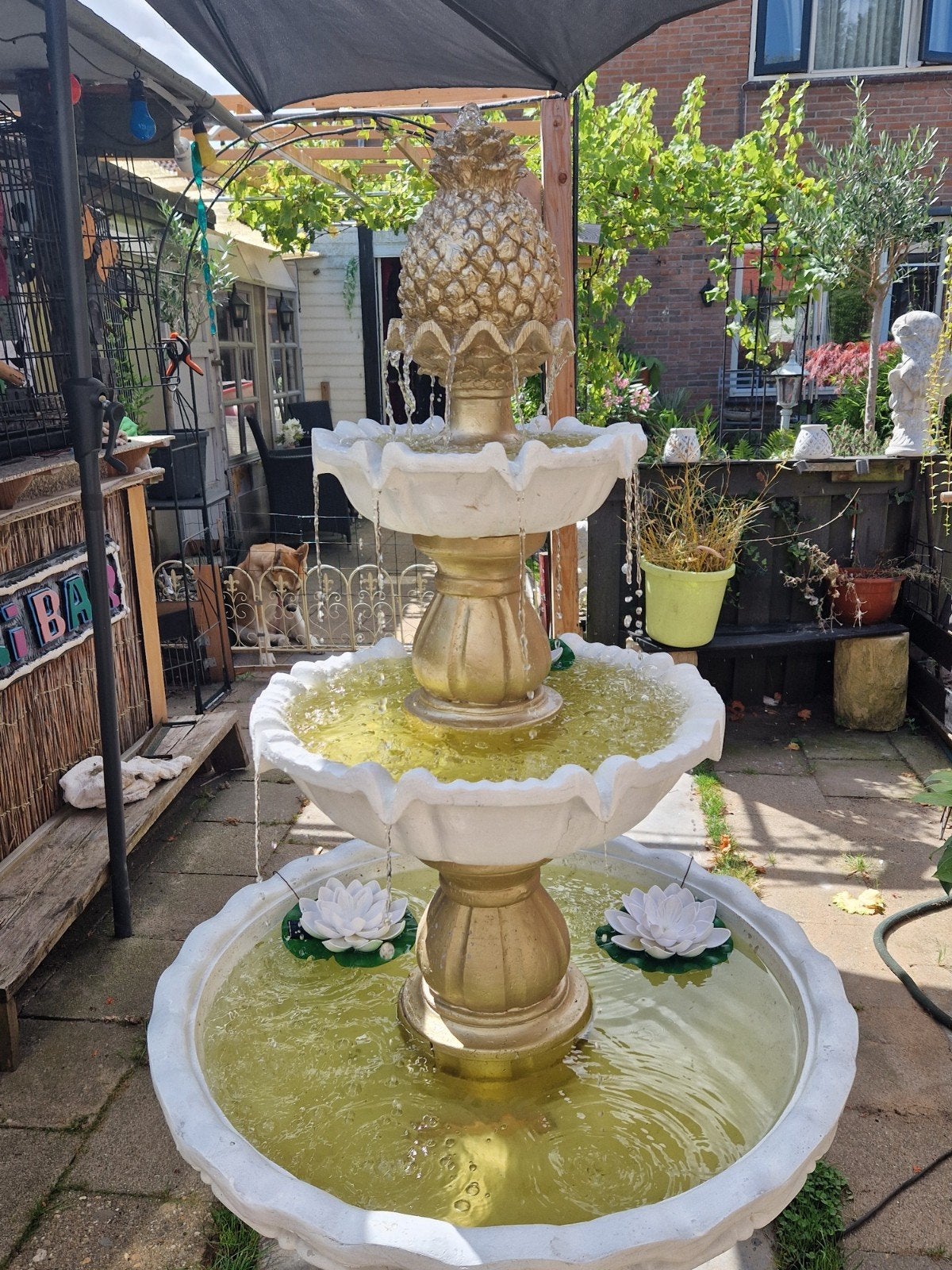 Mooi 3 laags fontijn, Ophalen of Verzenden, Kunststof, Waterornament
