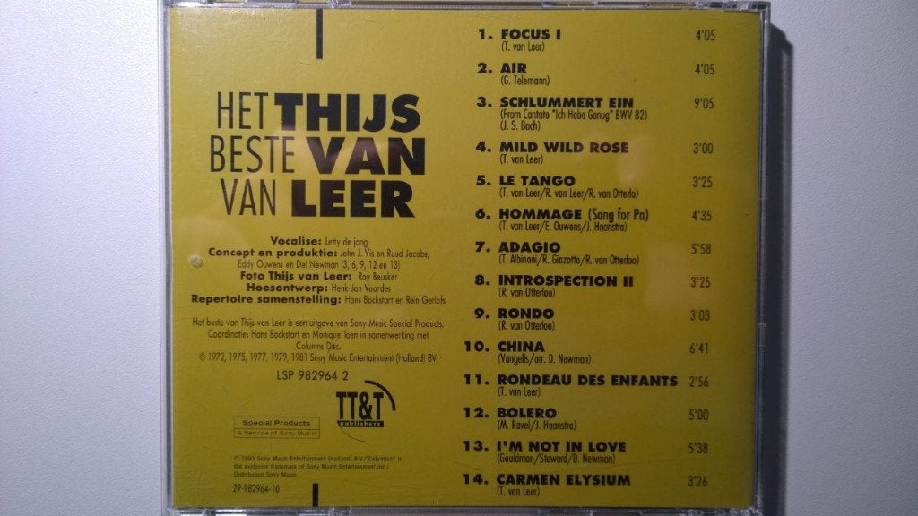 Thijs Van Leer - Het Beste Van, Ophalen of Verzenden, Modernisme tot heden, Zo goed als nieuw, Overige typen
