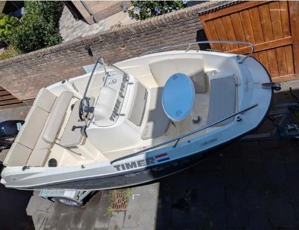 Quicksilver 505 open activ consoleboot 60pk, Watersport en Boten, Vis- en Consoleboten, Gebruikt, Benzine, 50 tot 70 pk, Buitenboordmotor