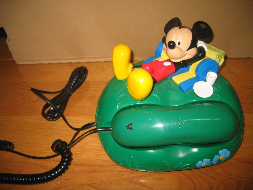 Disney Telefoon, Ophalen of Verzenden, Mickey Mouse, Gebruikt, Beeldje of Figuurtje
