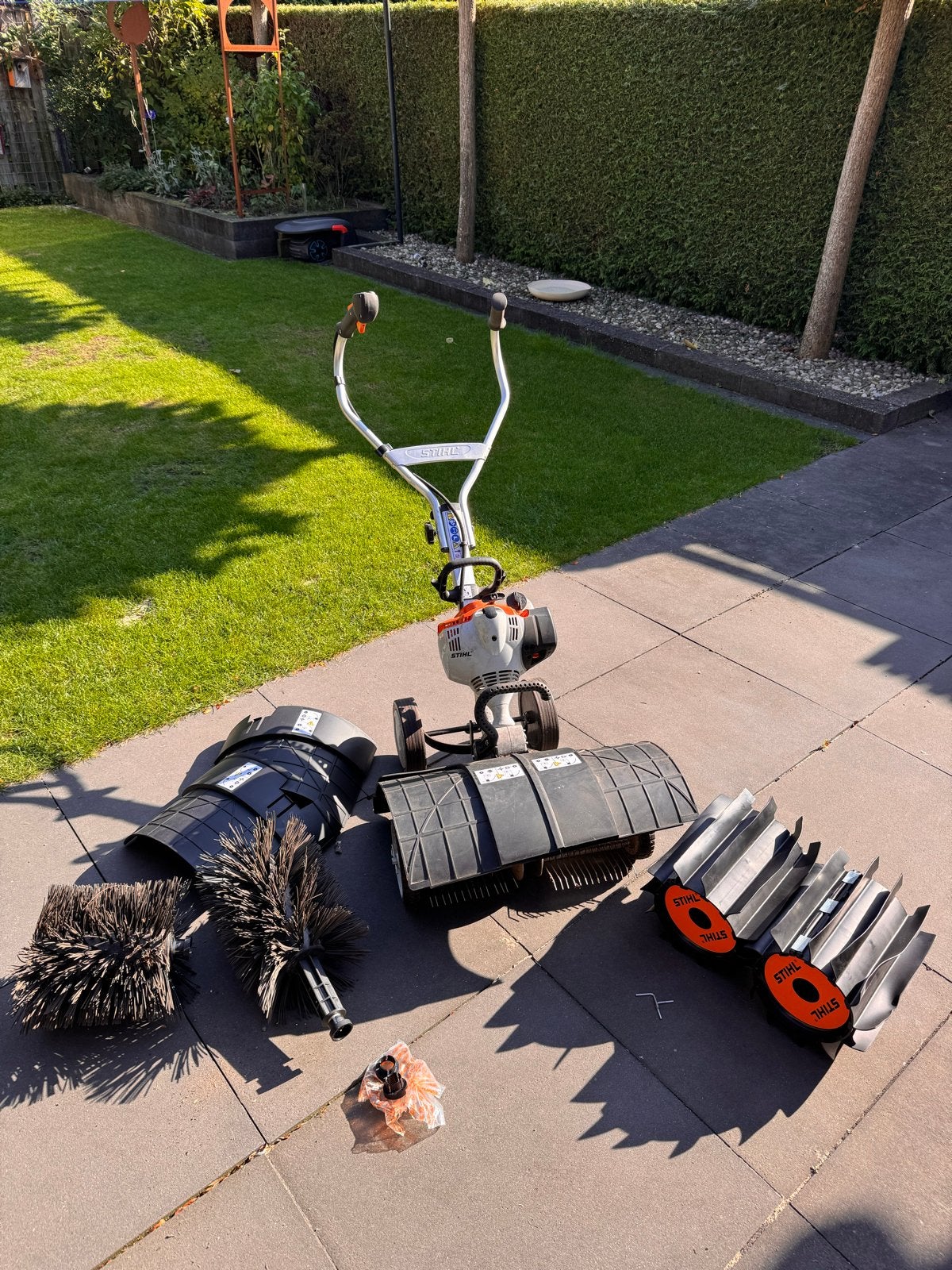 Stihl MM 56 Grondbewerkingsmachine met accessoires, Ophalen, Grondbewerking