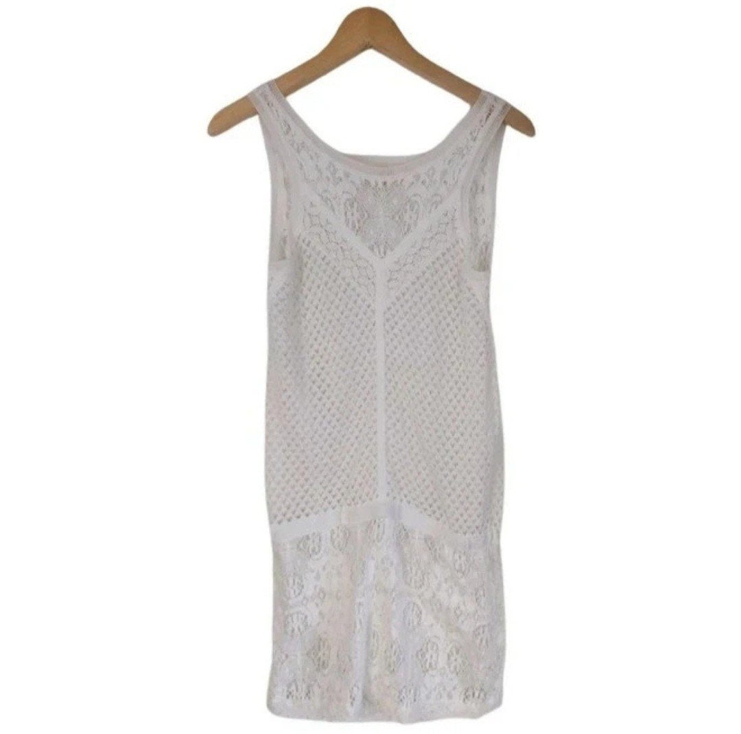 Athé Vanessa Bruno Witte Gehaakte Jurk Maat 36 (S), Kleding | Dames, Jurken, Wit, Ophalen of Verzenden, Zo goed als nieuw, Maat 36 (S)