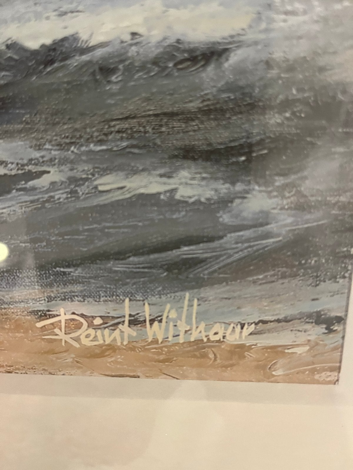 Schilderij Reint Withaar - Zeegezicht met duinen, Antiek en Kunst, Ophalen, Maritiem / water, Doek, Realistisch