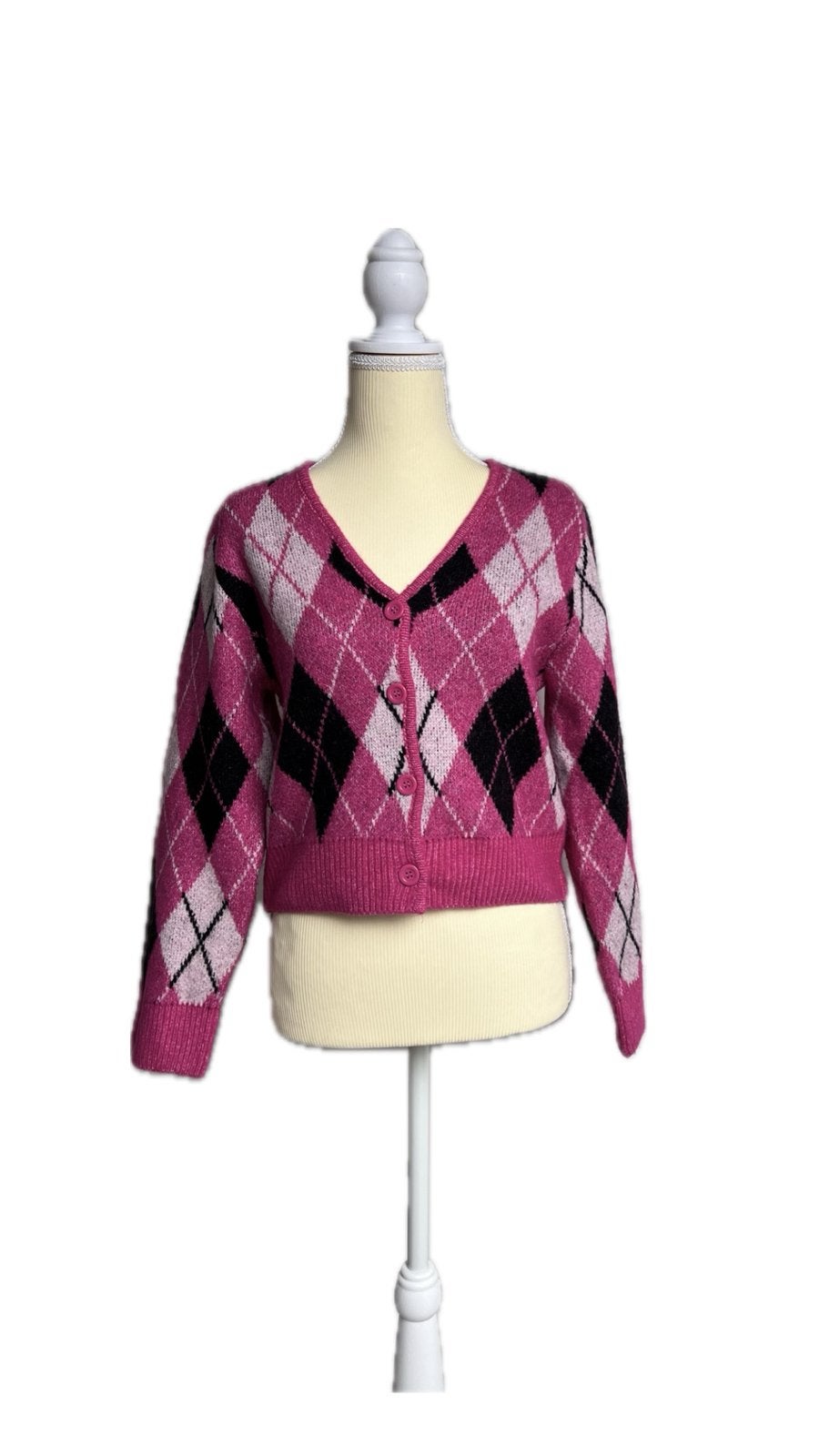 H&M gebreid vest roze geruit XS/S oversized. Nieuw!, Verzenden, Nieuw, Maat 34 (XS) of kleiner, Meerkleurig