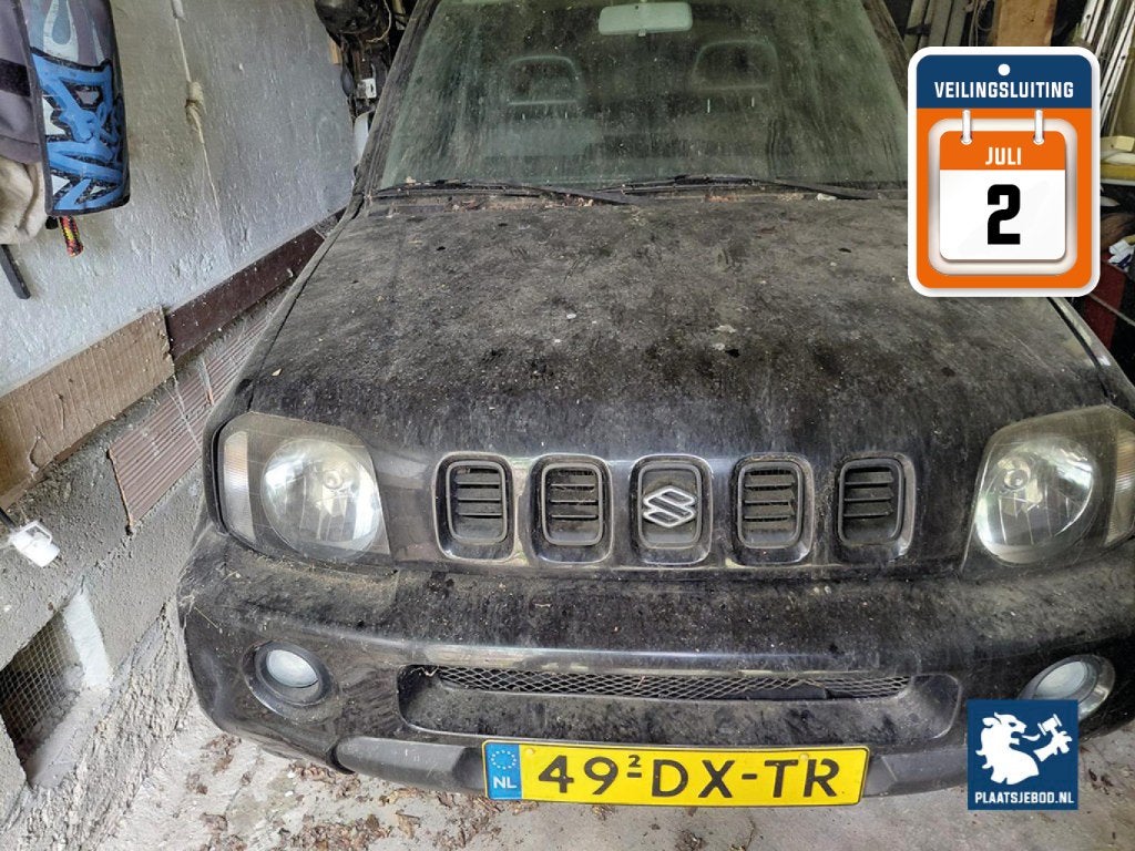 VEILING Suzuki Jimny 1.3 JX 4WD 2000 Zwart (in Frankrijk), Auto's, 40 €/maand, 4 cilinders, 4 stoelen, Zwart