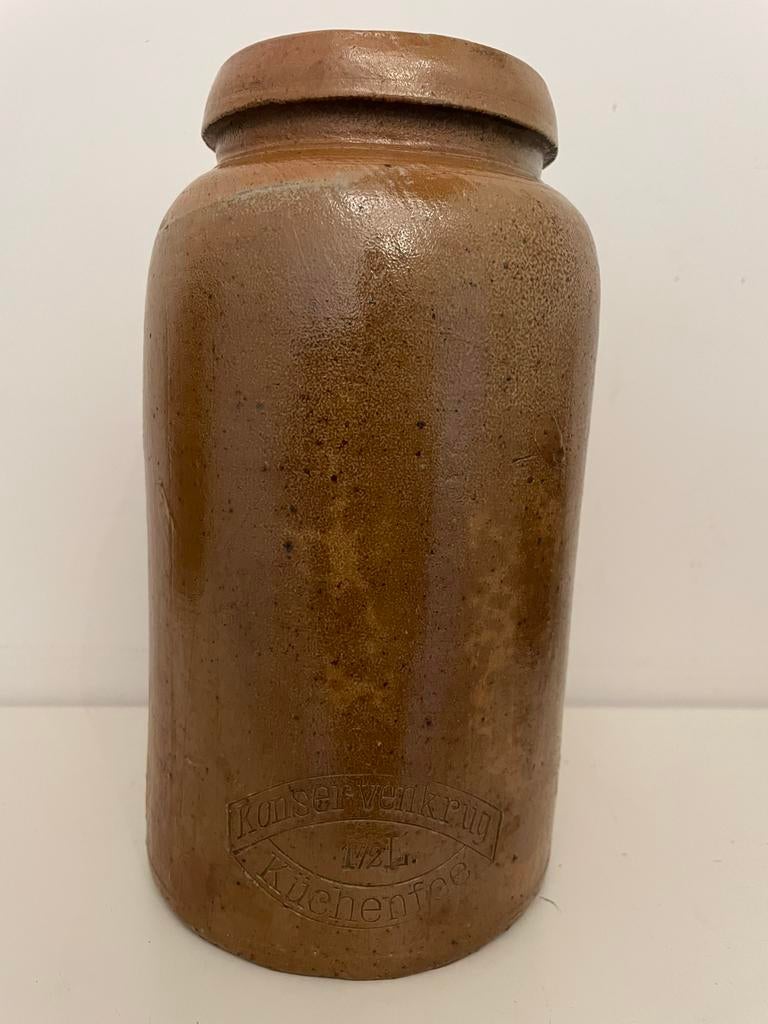 Krumeich’s Conservenkrug D.R.G.M. | steengoed | 1891-1945, Antiek en Kunst, Ophalen of Verzenden