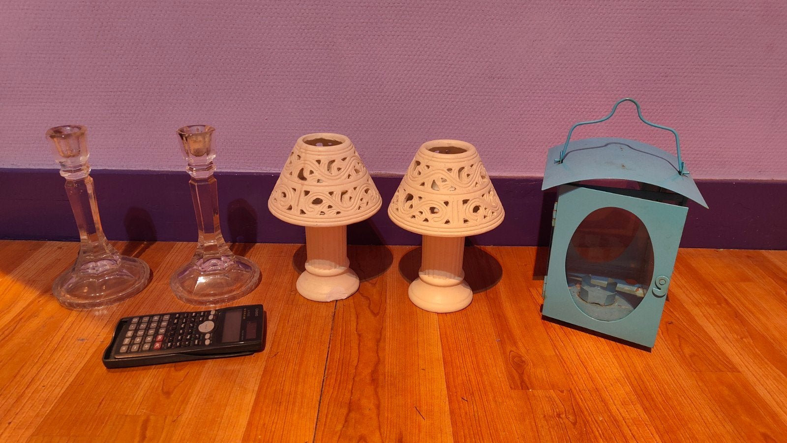 Glass candle holder,hanging lantern-lamp , scientific calcul, Ophalen, Glas