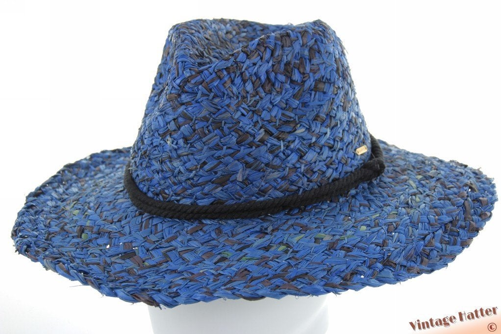 Boho zomer gleufhoed Barts Fatua blauw raffia 57-58 nieuw, Hoed, Barts, Nieuw, Ophalen of Verzenden