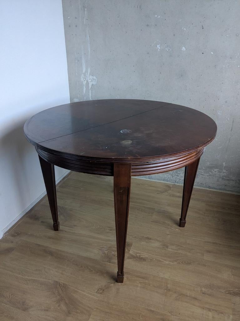 Antieke ronde eettafel, uitschuifbaar, Ophalen