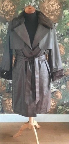 Trenchcoat jas bruin vegan bont leer maat 42 nieuw, Bruin, Maat 42/44 (L), Nieuw, Ophalen of Verzenden