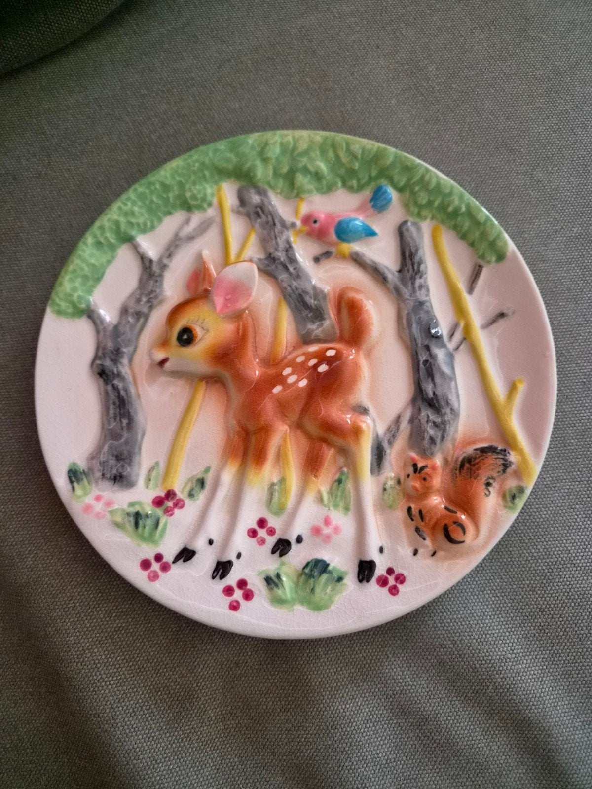 Vintage wandbord Bambi hertje bordje, Ophalen of Verzenden