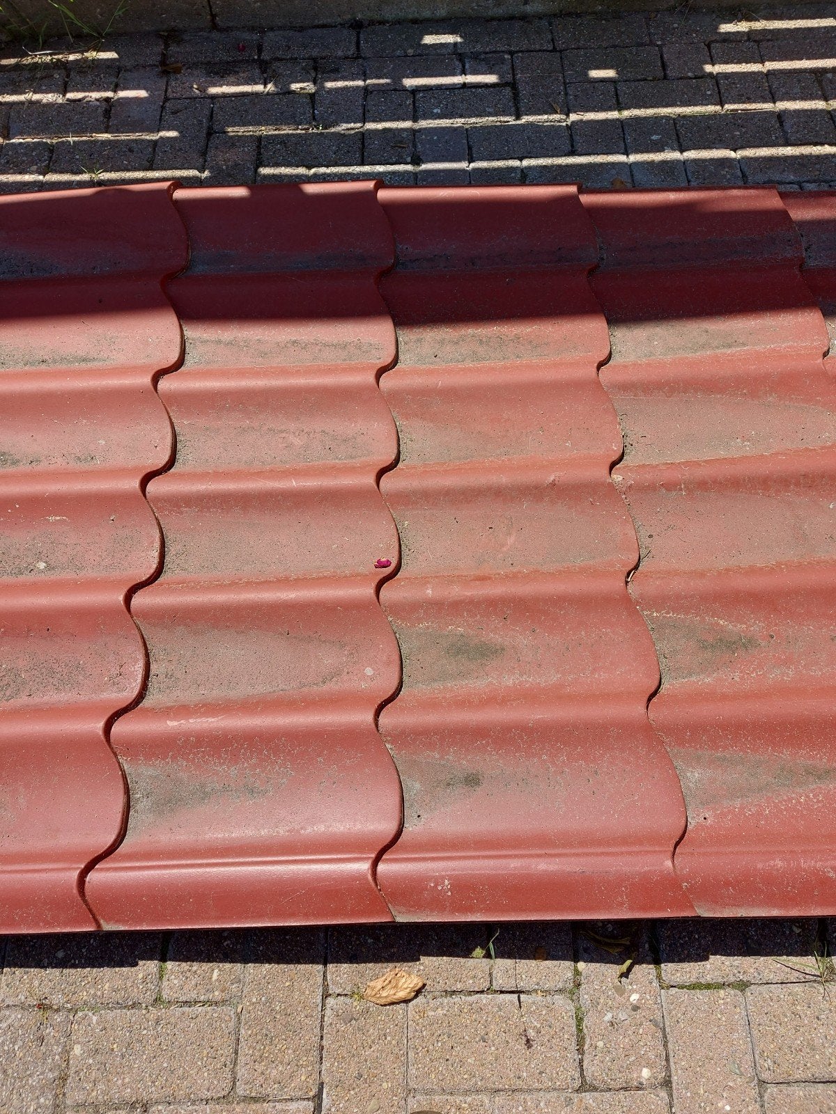 Dakpanplaten  6 stuks 1.10x4 meter, Gebruikt, 15 m² of meer, Metaal, Rood